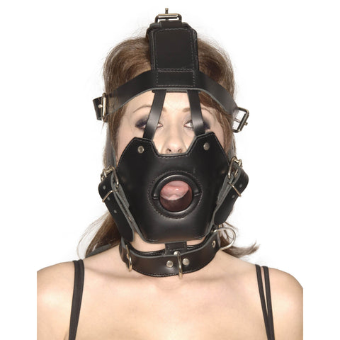 Strict Leather Premium Muzzle With Open Mouth Gag