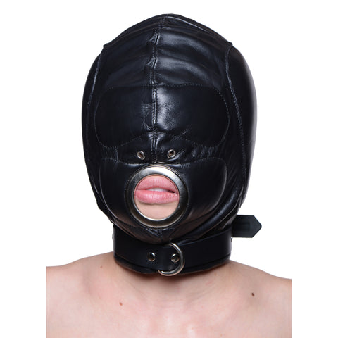 Leather Padded Hood With Mouth Hole - Mediumlarge