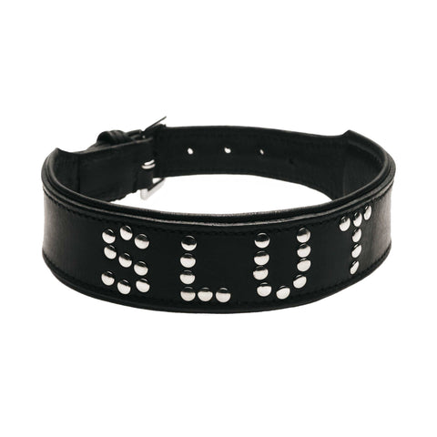 Studded Leather Slut Collar