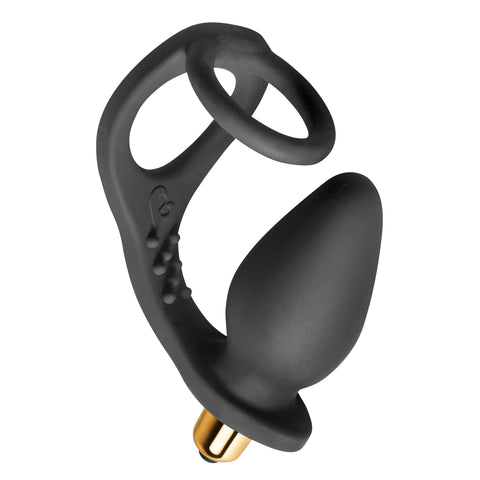 Ro-zen Silicone Vibrating Cock Ring And Anal Plug