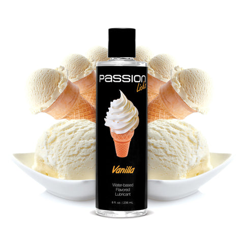 Passion Licks Vanilla Water Based Flavored Lubricant - 8 Oz