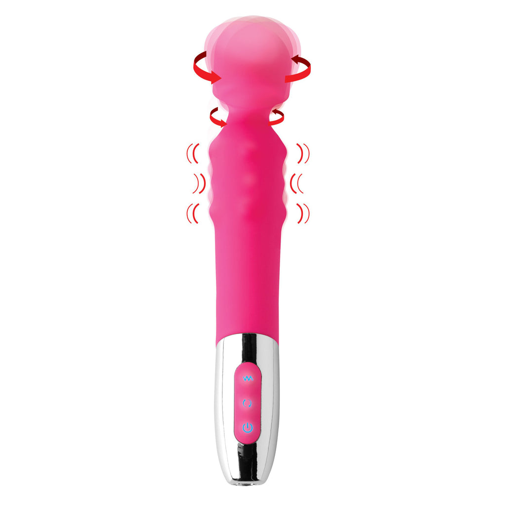 Empowered 10x Rotating Silicone Wand With Massage Beads