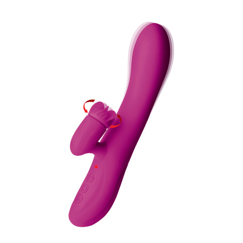 Pleasure Petal Silicone Rabbit Vibrator With Rotating Petals