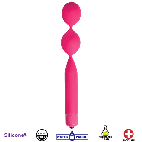 Double Vibrating Silicone Kegel Weight- Pink
