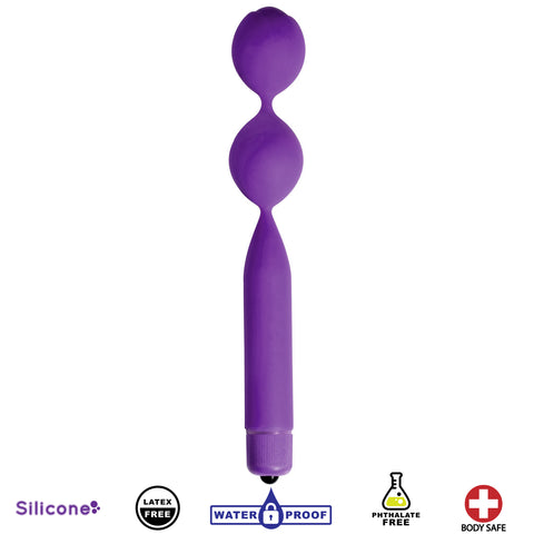 Double Vibrating Silicone Kegel Weight- Purple