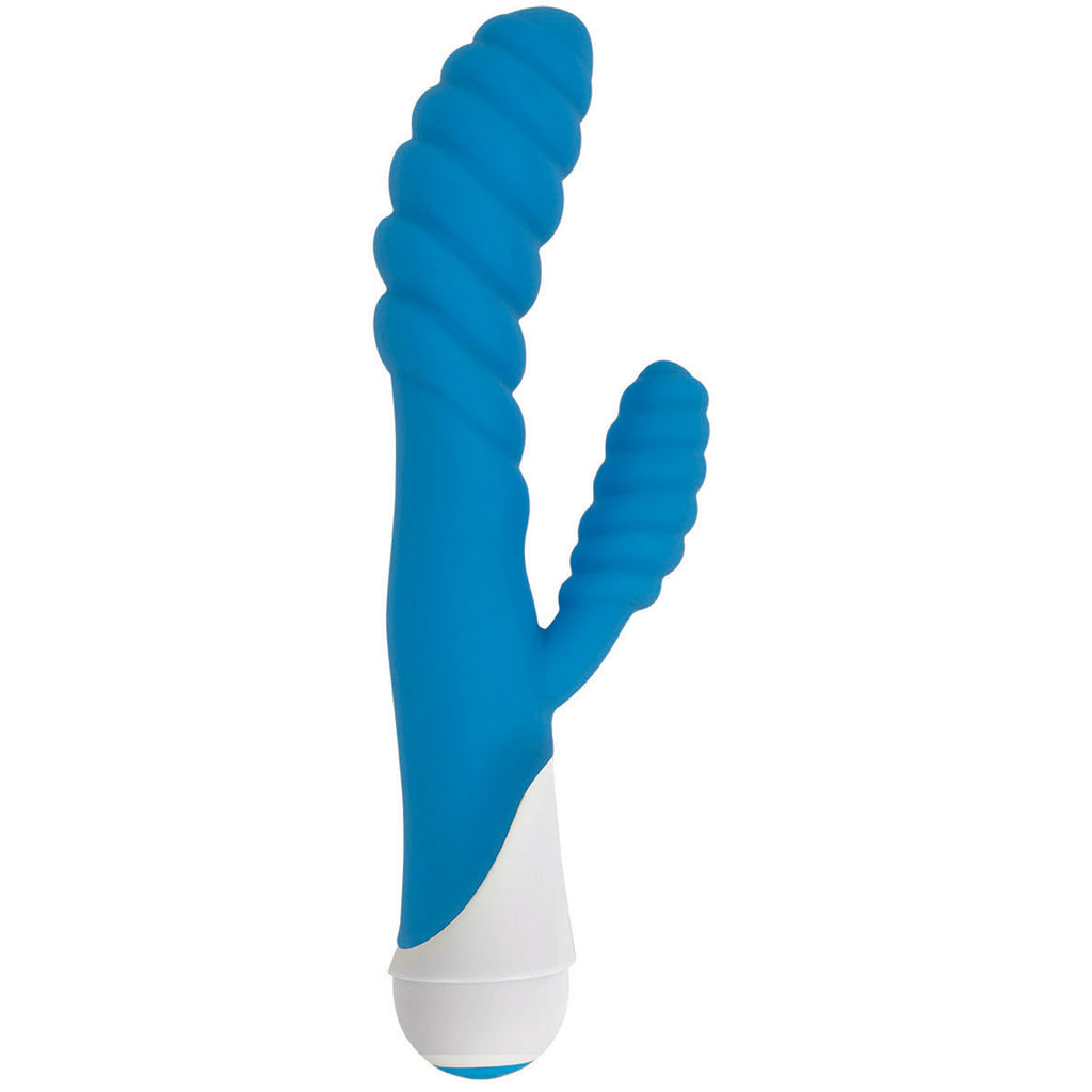 Diana 20x Rippled Silicone Rabbit Vibe- Blue