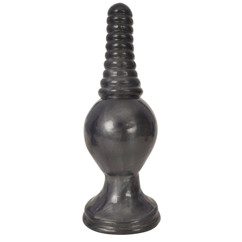 The King Ribbed Tip Anal Plug – Black