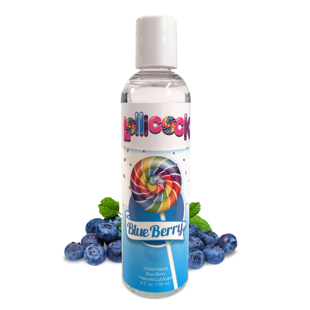 Lollicock 4 Oz. Water-based Flavored Lubricant - Blue Berry