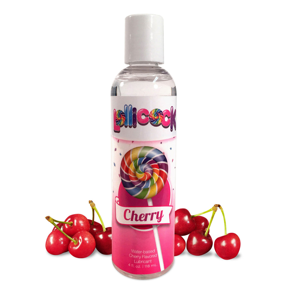 Lollicock 4 Oz. Water-based Flavored Lubricant - Cherry