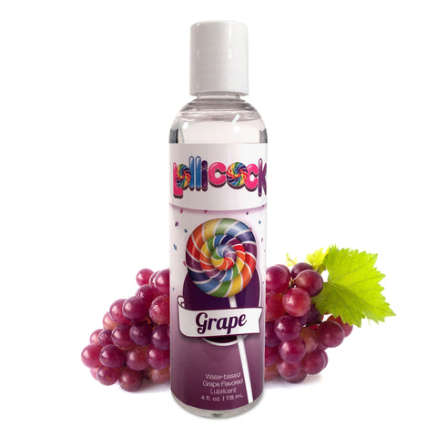 Lollicock 4 Oz. Water-based Flavored Lubricant - Grape