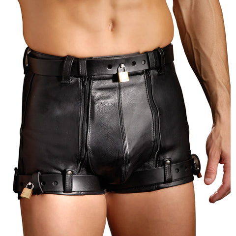 Strict Leather Chastity Shorts- 34 Inch Waist