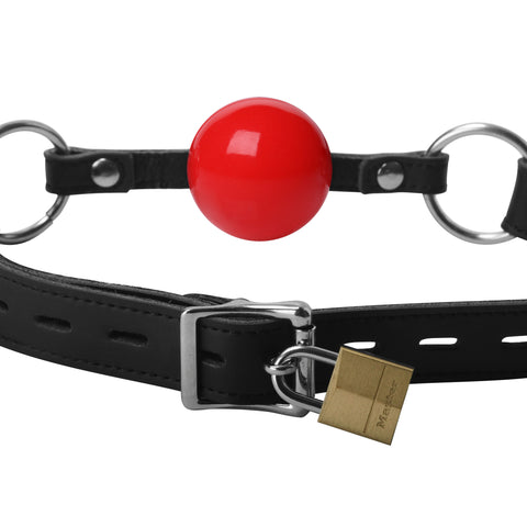 Classic Locking Silicone Ball Gag - Red