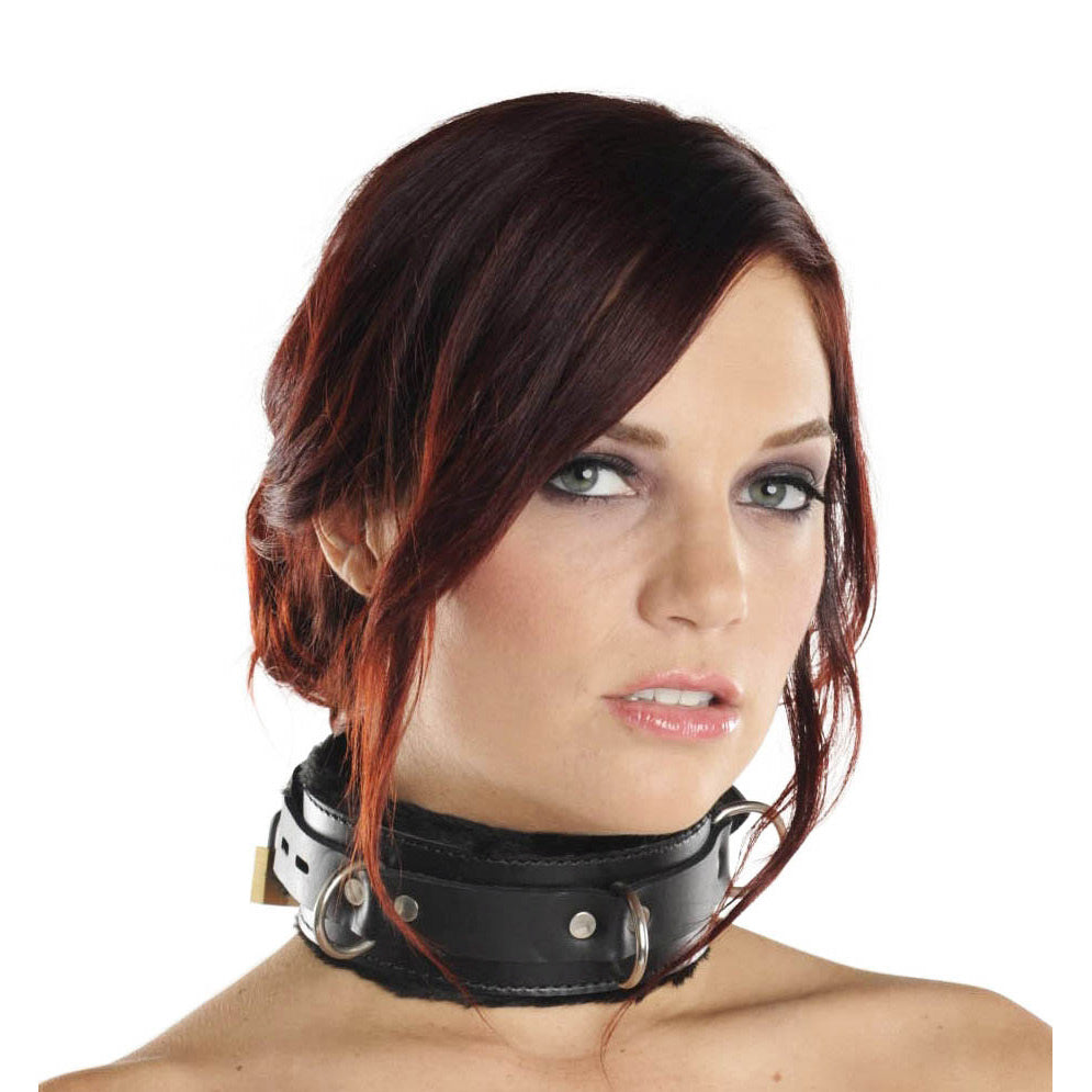 Strict Leather Premium Fur Lined Locking Collar- Sm